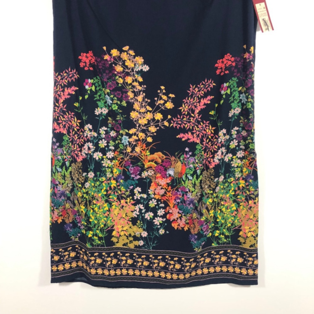 NWT Merona Navy Green Yellow Floral Shift Dress - Picture 5 of 7